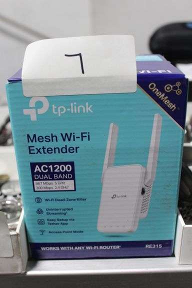 TP-LINK MESH WI-FI EXTENDER  AC1200 DUAL BAND 867 MBPS 5GHZ AND 300 MBPS 2.4 GHZ, MODEL NO RE315