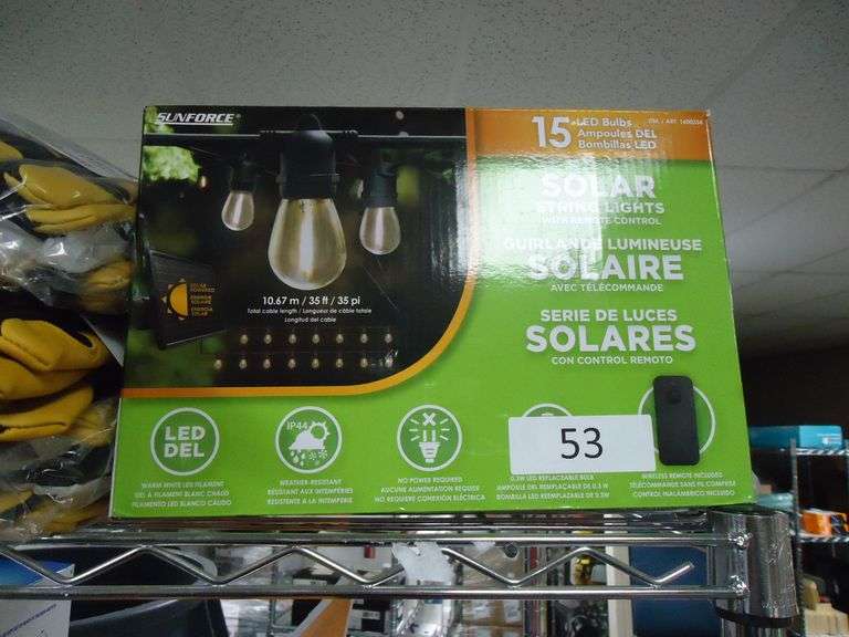 NEW! SUNFORCE SOLAR STRING LIGHTS. 35 FEET WITH 15 BULBS