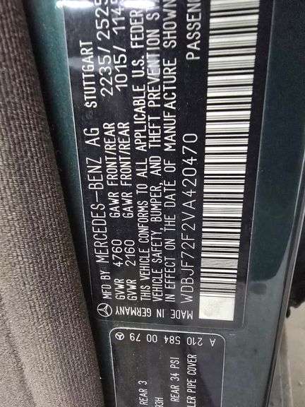1997 MERCEDES 430 VIN# WDBJF72F2VA420470 NO KEY HAS TITLE