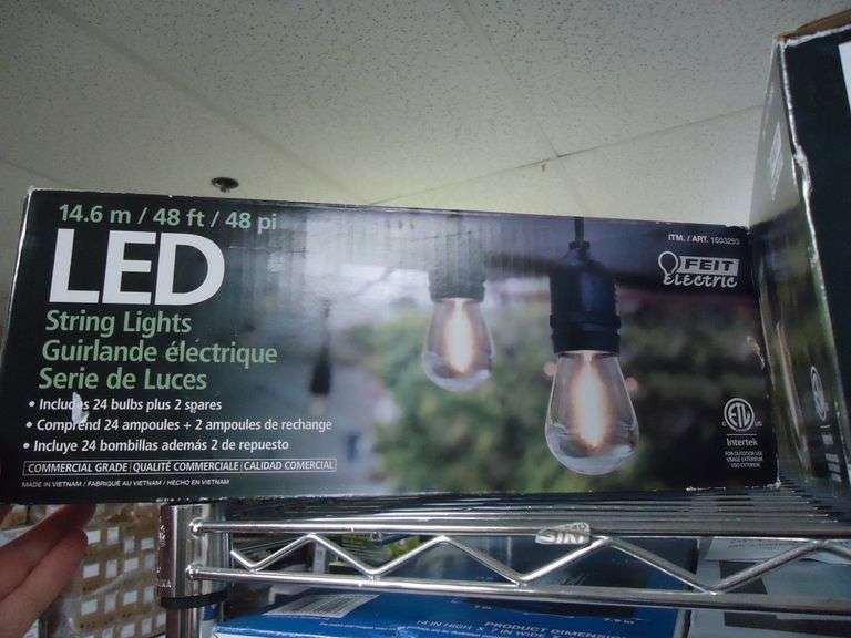 FEIT ELECTRIC 48FT. STRING LIGHTS. 24 SOCKETS AND 26 BULBS