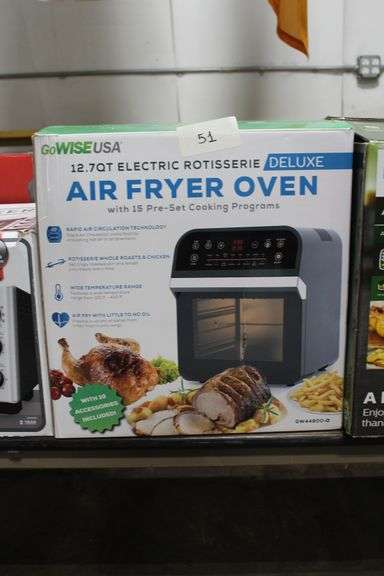 GOWISEUSA 12.7QT ELECTRIC ROTISSERIE DELUXE AIR FRYER OVEN WITH 15 PRE-SET COOKING PROGRAMS MODEL NO GW44800-0