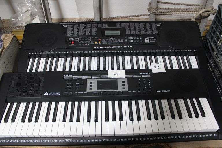 ALEXIS MELODY 61 MKII 61-KEY PORTABLE KEYBOARD WITH SPEAKERS AND HKADA 61-KEY LIGHTING ELECTRONIC KEYBOARD WITH SPEAKERS MODEL NO JK-825