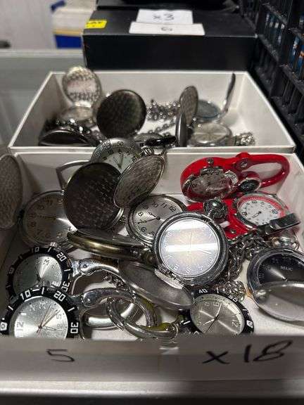 LOT OF ASSORTED FOSSIL AND RELIC POCKET WATCHES