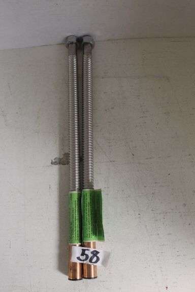 FALCON STAINLESS MEGA-FLOW SUPER WATER FLEX STAINLESS STEEL CORRUGATED WATER CONNECTOR 3/4"x18" WITH 3/4" FIP x COPPER SWEAT ENDS, MODEL H-3404