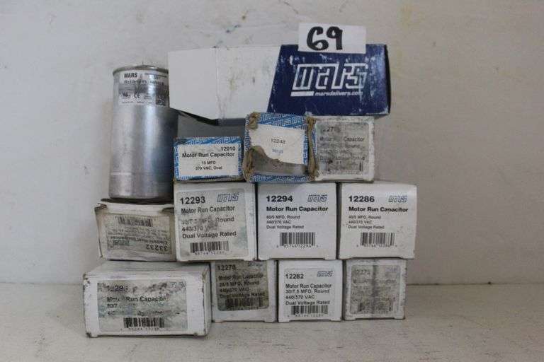MARS MOTOR RUN CAPACITORS MOST ROUND, 440/370VAC, INCLUDING 12294, 12282, 12257, 12293, 33232 ELECTRIC HEAR SEQUENCER ECT