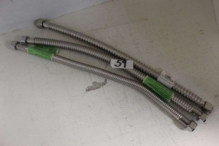 FALCON STAINLESS MEGA-FLOW SUPER WATER FLEX STAINLESS STEEL CORRUGATED WATER CONNECTOR 3/4"x24" WITH 3/4" FIP NUTS, MODEL H-3406