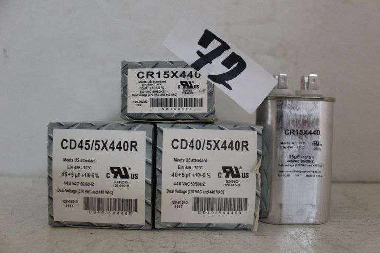 INTERNATIONAL REFRIGERATION CORP CAPACITORS INCLUDING CR15X440, CD45/5X440R & CD40/5X440R
