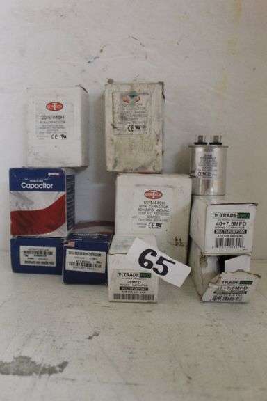 CAPACITORS INCLUDING DIVERSITECH 45200HU & 45125HU ; TRADE PRO ROUND MULTI-PURPOSE 370/440VAC 20MFD , 40+7.5MFD, 35+7.5MFD ECT
