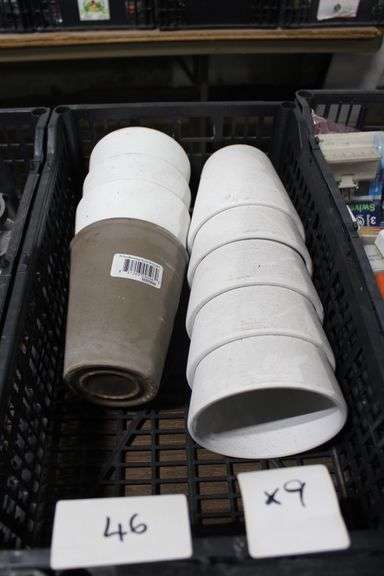 CERAMIC POTS APROX 6"H WITH 5" TOP DIA