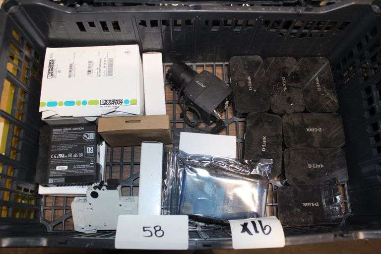 ELECTRONICS AND COMPONENTS INCLUDING PHOENIX CONTACT RC-S1N8AG400; PELCO CCC1370H-2 CAMERA ; D-LINK DUB-H7 USB SPLITTER ECT