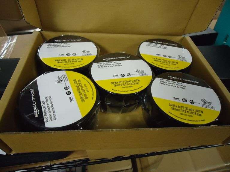 NEW! 10-PACK OF BLACK ELECTRICAL TAPE.  3/4"X60'