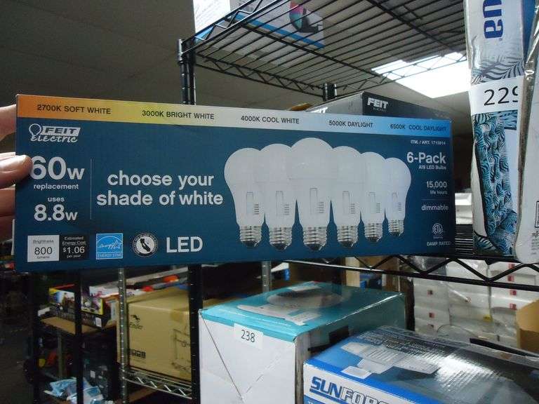 NEW! FEIT ELECTRIC 6-PACK OF 60W REPLACEMENT LIGHT BULBS - Dallas