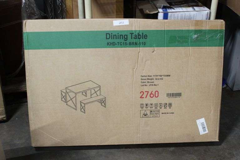 BROWN DINING TABLE WITH BENCH KHD-TC15-BRN-110