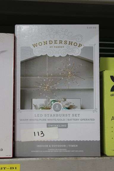WONDERSHOP AT TARGET LED STARBURST SET 2PC TWINKLING 12" WITH TIMER