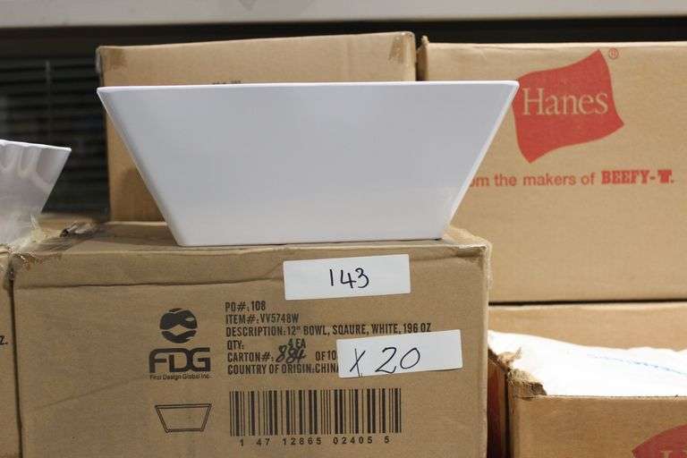 FDG 12" SQUARE WHITE BOWL 196OZ VV5748W