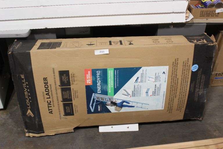 LOUISVILLE ALUMINUM ATTIC LADDER WITH NEW ALUMINUM FRAME MODEL AH2540MG-R5