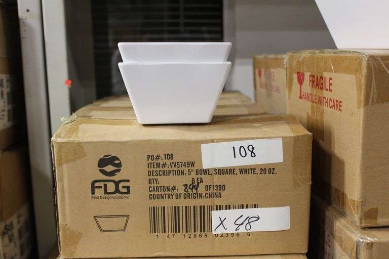 FDG 5" SQUARE WHITE BOWL 20OZ VV5749W