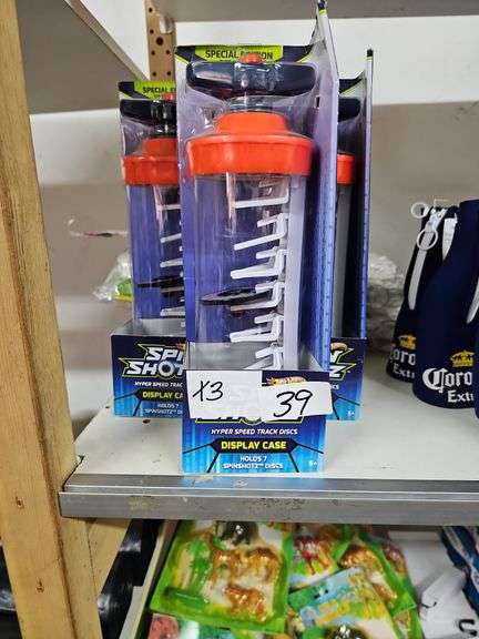 HOT WHEELS SPIN SHOTZ HYPER SPEED TRACK DISCS DISPLAY CASE HOLD UP TO 7 DISCS