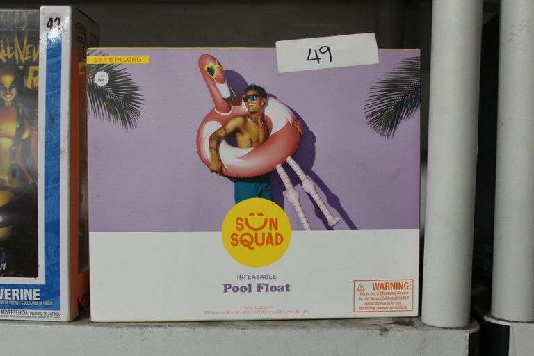 SUN SQUAD INFLATABLE FLAMINGO POOL FLOAT 66-9/16" x 38" x 31.5"