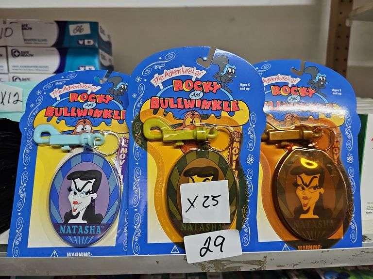 THE ADVENTURES OF ROCKY AND BULLWINKLE VARIOUS KEYCHAINS