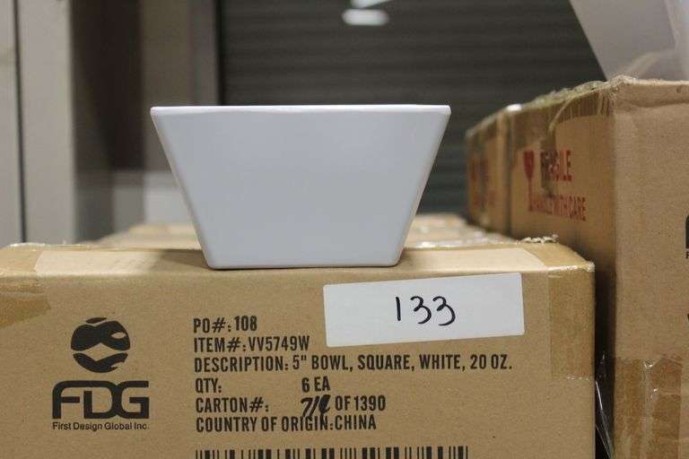 FDG 5" SQUARE WHITE BOWL 20OZ VV5749W