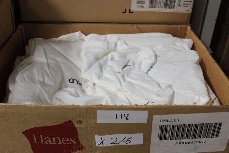 HANES WHITE COTTON ADULT LARGE PASSPORT GRAPHIC T-SHIRT TAGLESS SOLD PER SHIRT