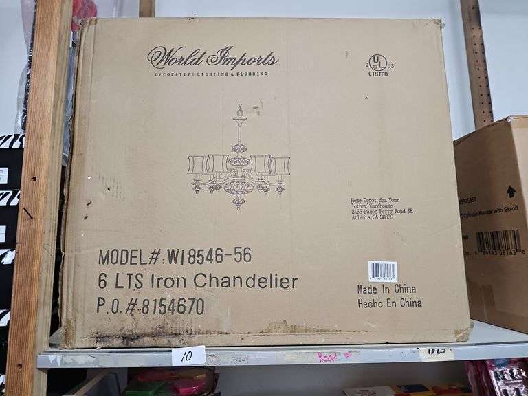 WORLD IMPORTS 6 LIGHT IRON CHANDELIER MODEL WI8546-56