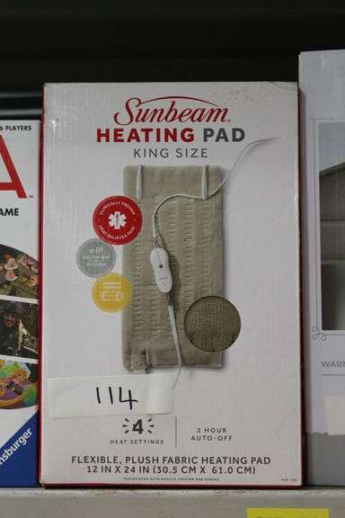 SUNBEAM FLEXIBLE PLUSH FABRIC HEATING PAD KING SIZE 12"x24"