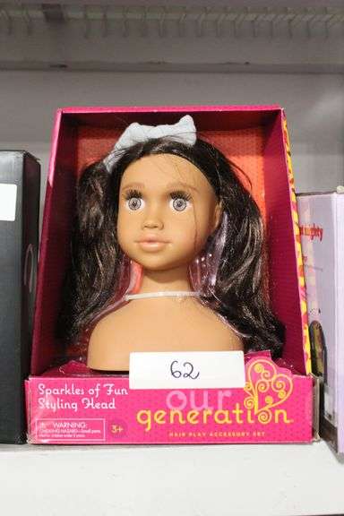 OUR GENERATION SPARKLES OF FUN STYLING HEAD HAIR PLAY ACCESSORY SET