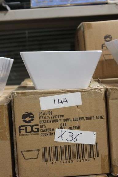 FDG 7" SQUARE WHITE BOWL 52OZ VV5746W