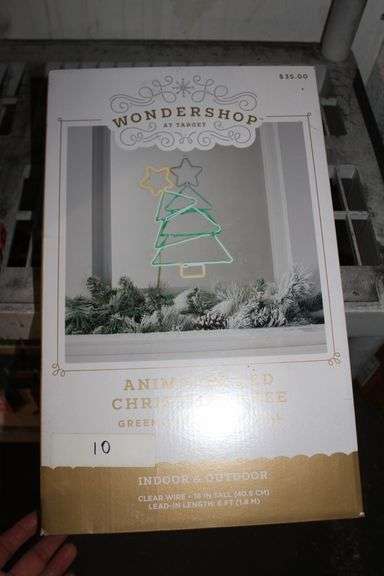 WONDERSHOP AT TARGET ANIMATED LED CHRISTMAS TREE GREEN/YELLOW 16" TALL