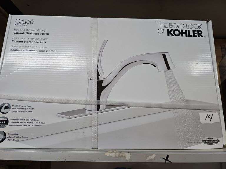 KOHLER CRUCE R26373-CP PULL OUT KITCHEN FAUCET VIBRANT STAINLESS FINISH