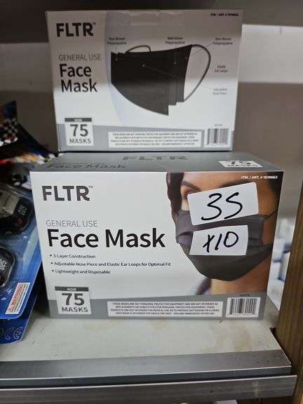 FLTR GENERAL USE FACE MASK WITH 3 LAYERS WITH 75 PER BOX