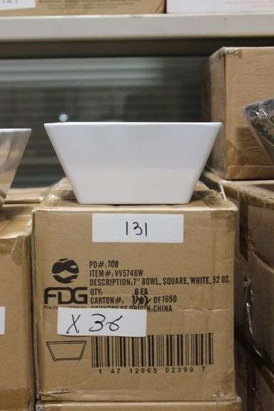 FDG 7" SQUARE WHITE BOWL 52OZ VV5746W