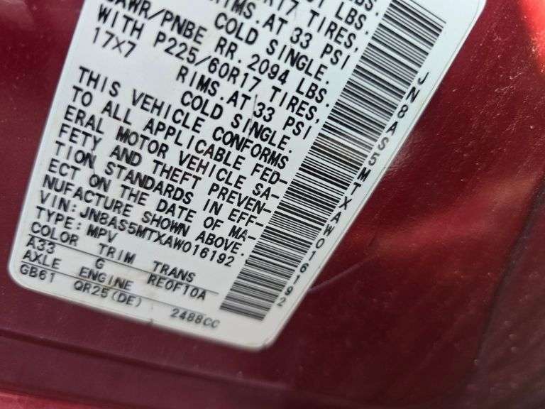 2010 NISSAN ROGUE NO KEY HAS TITLE (REPOSSESSION)