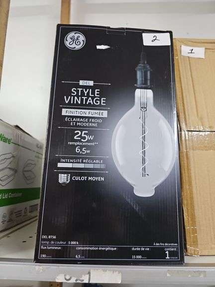 GE VINTAGE STYLE SMOKE FINISH COOL MODERN LIGHT 6.5W DIMMABLE MEDIUM BASE LED