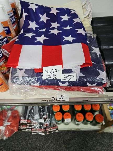 LARGE AMERICAN FLAGS APROX 5'x3'