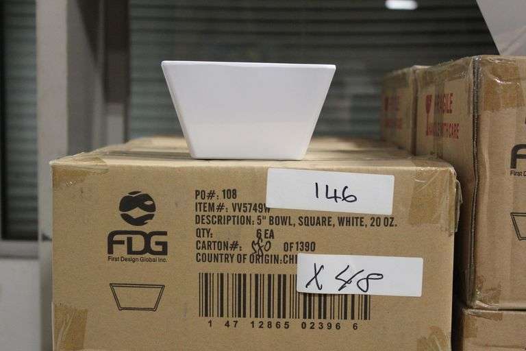 FDG 5" SQUARE WHITE BOWL 20OZ VV5749W