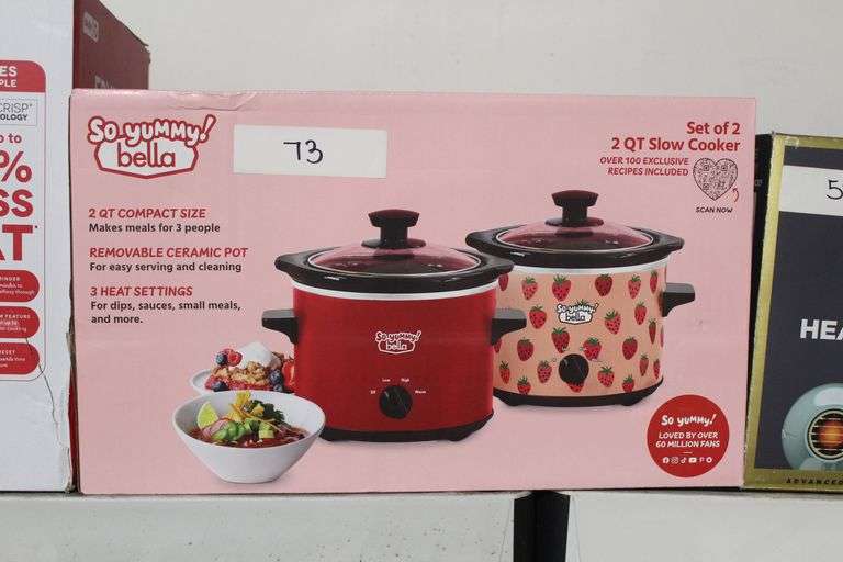 SO YUMMY BELLA SET OF 2 MINI 2QT SLOW COOKER