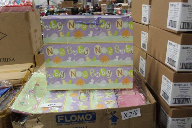 Assorted Brand new Baby Shower themed bags, lot sold by the bag