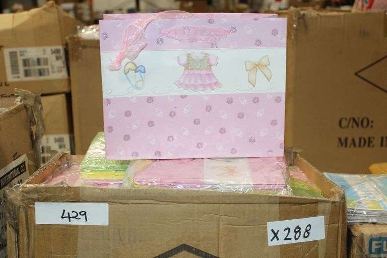 Assorted Brand new Baby Shower themed bags, lot sold by the bag