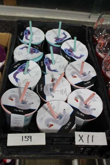 Brand new Mainstays Tumbler with Float, 17 oz Cups, with mermaid and duck designs