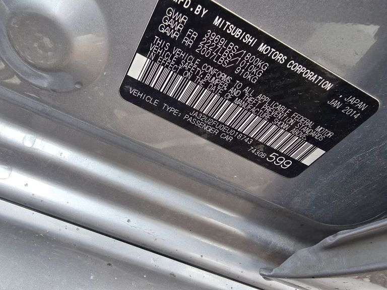 2014 MITSUBISHI LANCER NO KEY HAS TITLE