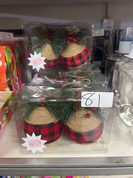 HOBBY LOBBY SHATTERPROOF ORNAMENTS 114mm DIA. HL9181355 2PACK CHRISTMAS 2022 RETAIL $11 EA