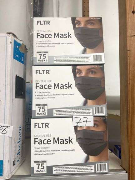 FLTR GENERAL USE FACE MASK WITH 3 LAYERS WITH 75 PER BOX