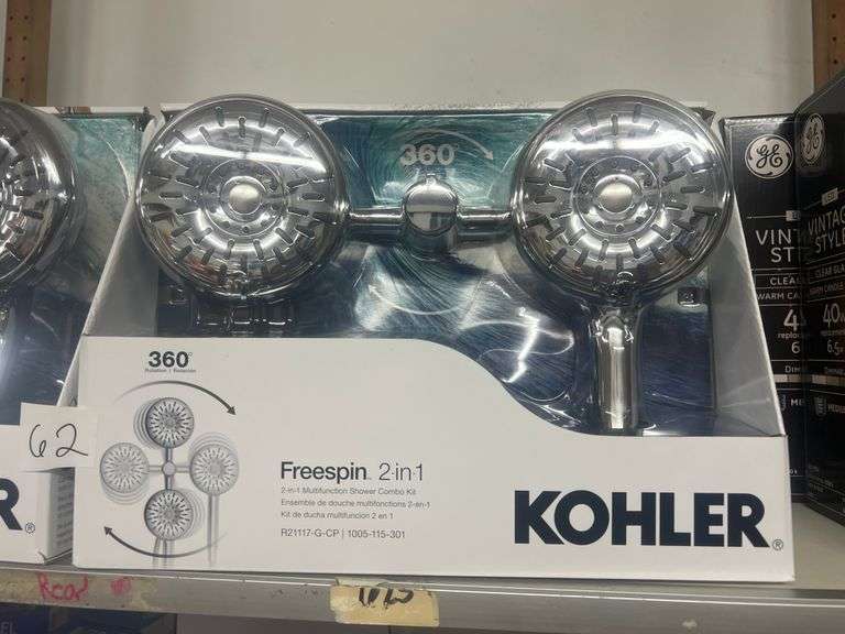 KOHLER FREESPIN 2-IN-1 MULTIFUNCTION SHOWER COMBO KIT WITH CHROME POLISH AND 360DEG. ROTATION R21117-G-CP / 1005-115-301
