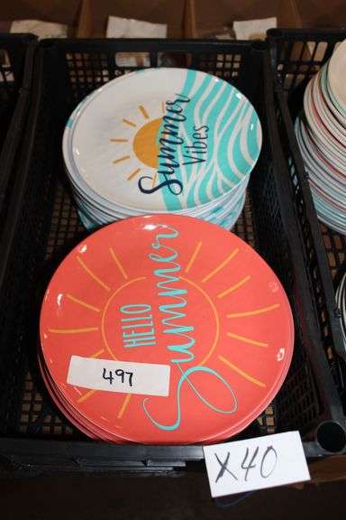Brand new Summer themed HomeTrends Salad Plates in assorted colors and styles