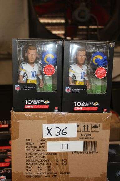 Excite Nfl 6" Collectible Figurine, La Rams Cooper Kupp #10 With (3) Limited Edition Variant Color Figures Included In Count