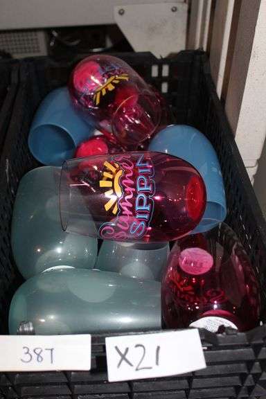 Brand new Mainstays 30 Oz Stemless Wine cups, dishwasher safe, comes in assorted colors and styles