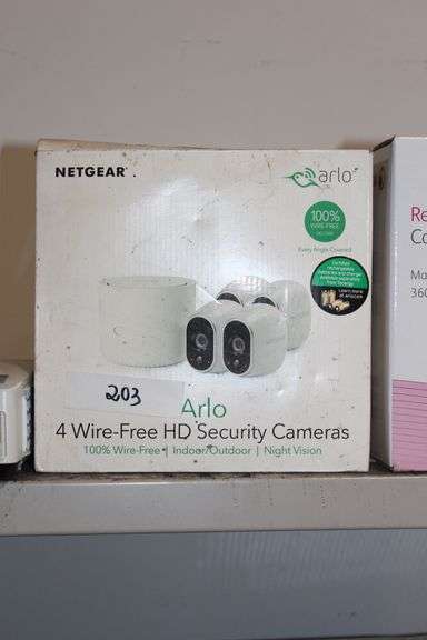 Netgear Arlo 4 Wire-Free HD Security Cameras 100% Wire-Free Indoor/ Outdoor NightVision